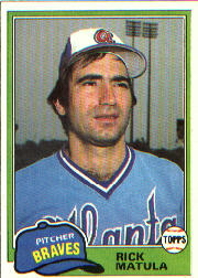 1981 Topps Baseball Cards      611     Rick Matula